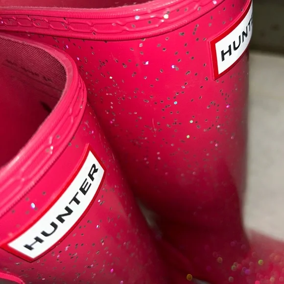 Hunter Kids Original Knee High Giant Glitter Wellington Boots New Without Box - Picture 10 of 11